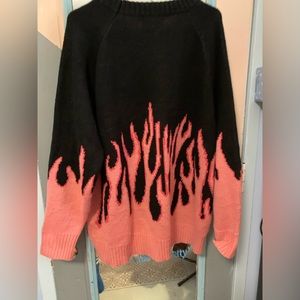 Totally unique sweater….a generous size L. Comfy~soft n super slouchy!!!!